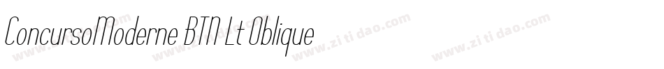 ConcursoModerne BTN Lt Oblique字体转换